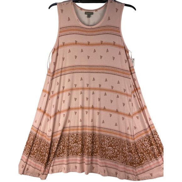 Style & Co. Womens 1X Flip Flop Dress Tulip Pink  Sleeveless A-Line Dress - Picture 1 of 9